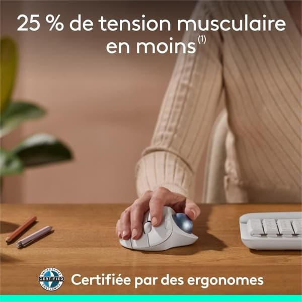 Mus - Trådløs - Logitech - Ergo M575S - Hvid