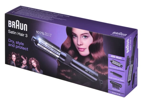 Braun AS330 Varmluftbørste Varm Sort 400 W 2 m