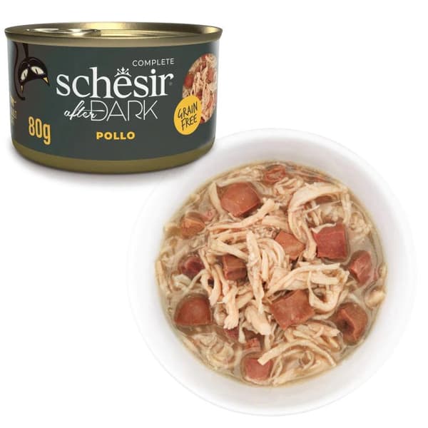 SCHESIR After Dark Kyckling i buljong - våtfoder för katter - 80 g