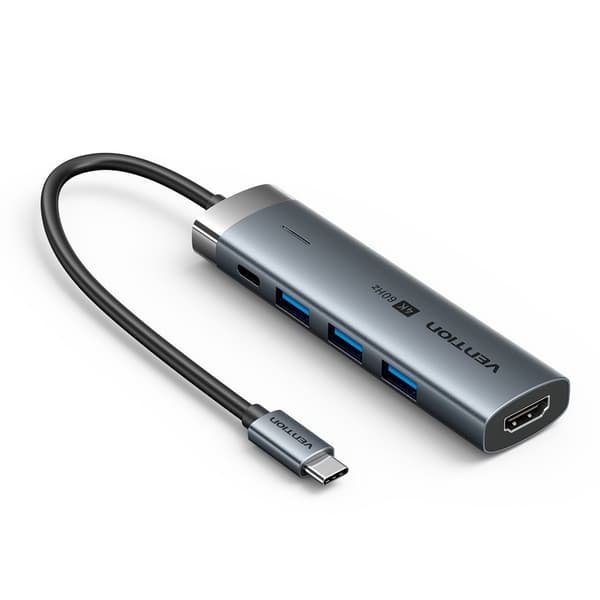 Vention 5-i-1 USB-C Hub 100W PD 5Gbps 4K@60Hz