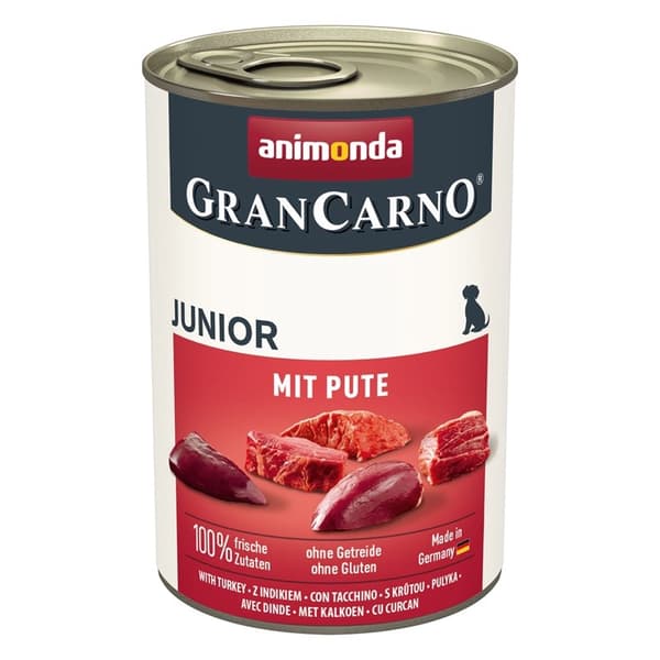 ANIMONDA GranCarno Junior med kalkun - vådfoder til hunde - 400 g