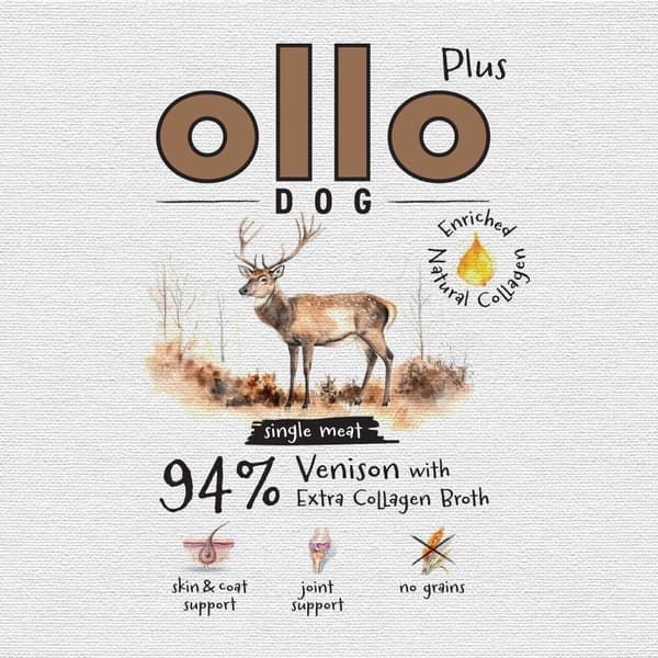 OLLO Plus Kollagen Deer - vådfoder til hunde - 400 g