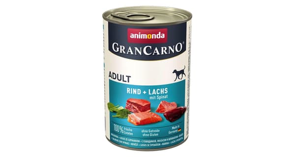 ANIMONDA GranCarno Adult Laks og spinat - vådfoder til hunde - 400 g