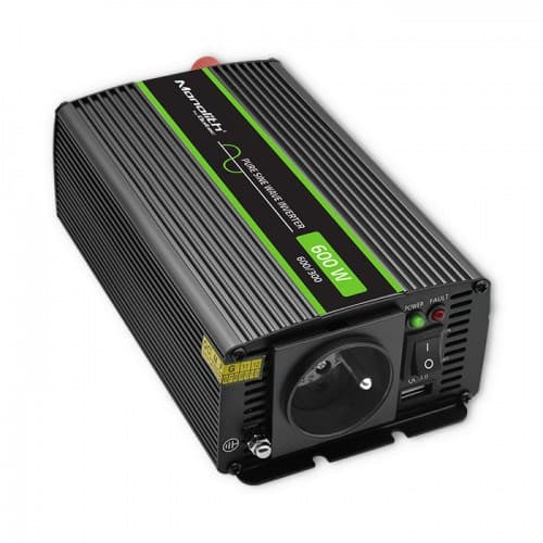 Qoltec Monolith nätadapter/växelriktare Auto 600 W Svart