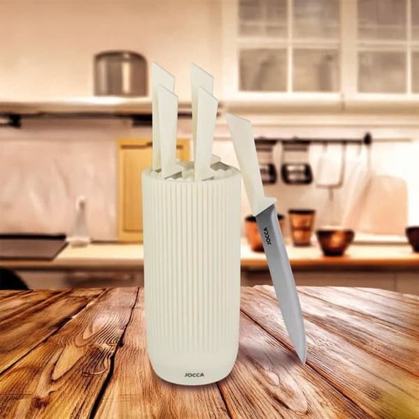Sæt med 5 knive - JOCCA - Polypropylenblok - Beige