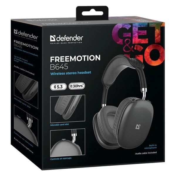 Hörlurar Defender Bluetooth Freemotion B645 Svarta