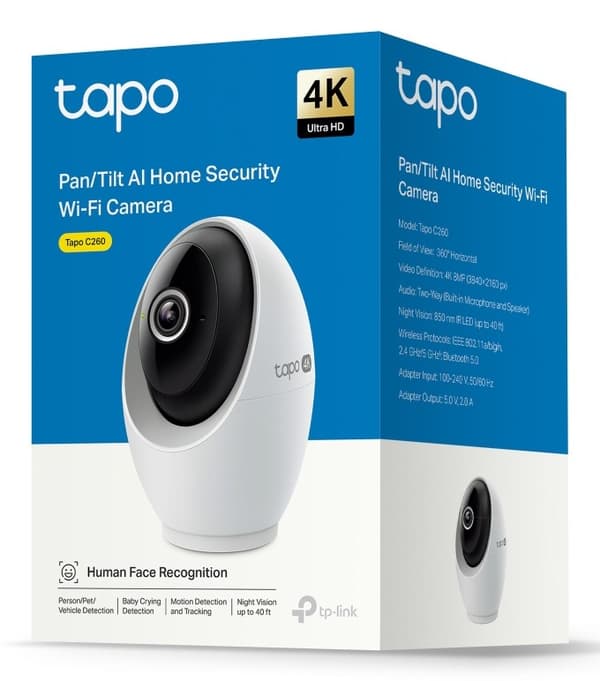 TP-Link Tapo Pan/Tilt AI-hemsäkerhetskamera med Wi-Fi