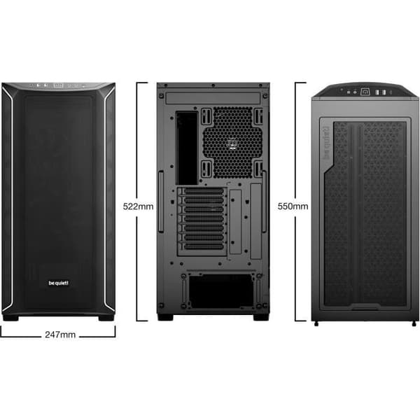 PC-chassi - BE QUIET! - Shadow Base 800 DX - Svart - Midi-tower - Utmärkt luftflöde