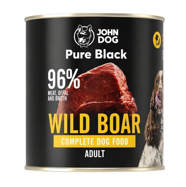 JOHN DOG Pure Black Mono Wildboar - vådfoder til hunde - 800 g