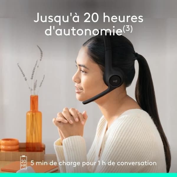 Kuulokemikrofoni - Langaton - Logitech - Zone 300 - Musta