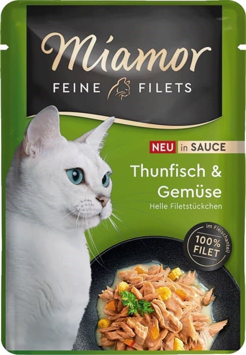 MIAMOR Fine Filets Tun med grøntsager i sauce - vådfoder til katte - 100 g