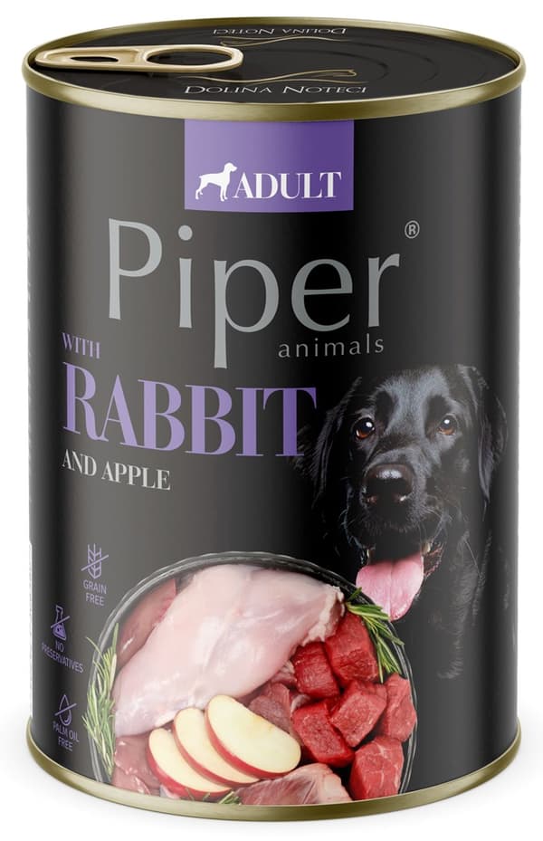 DOLINA NOTECI Piper Animals Kanin og æble - vådfoder til hunde - 800 g