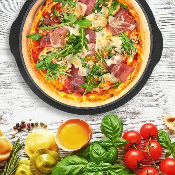 Rund pizzapande - ZENKER - Ø 36 cm - Glasfiber silikone - Sort