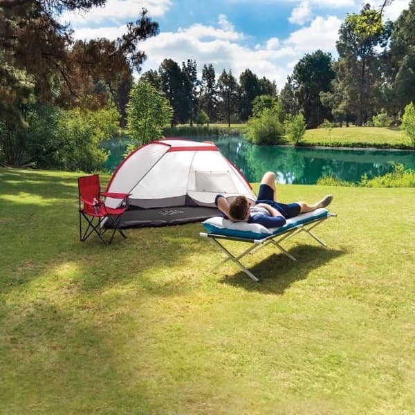 INTEX oppustelig campingmadras - 1 plads - grå