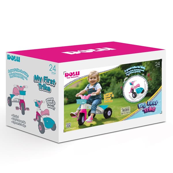 Dolu My First Trike Barntrehjuling Rosa/Vit/Blå