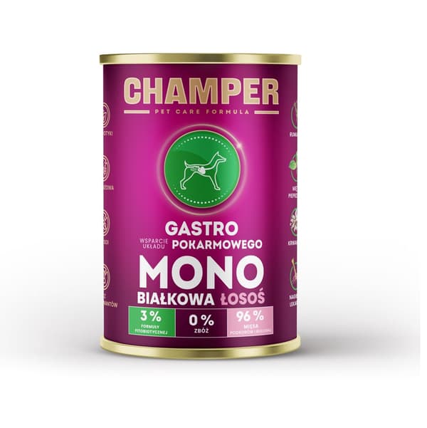 CHAMPER Gastro Monoprotein Laks - vådfoder til hunde - 400 g