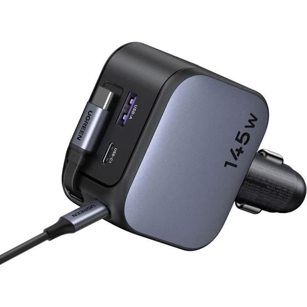 Billaddare - UGREEN - 145W - Med utdragbar kabel