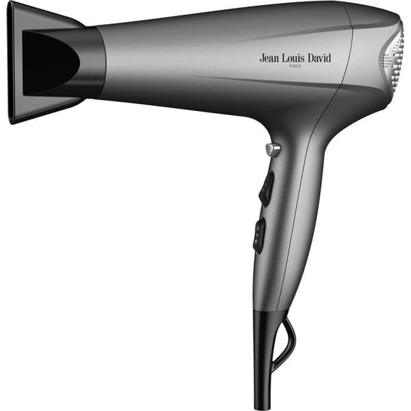 Hårtørrer - JEAN LOUIS DAVID - Power Dry - Diffuser - 3 temperaturindstillinger - 2400 W - Grå