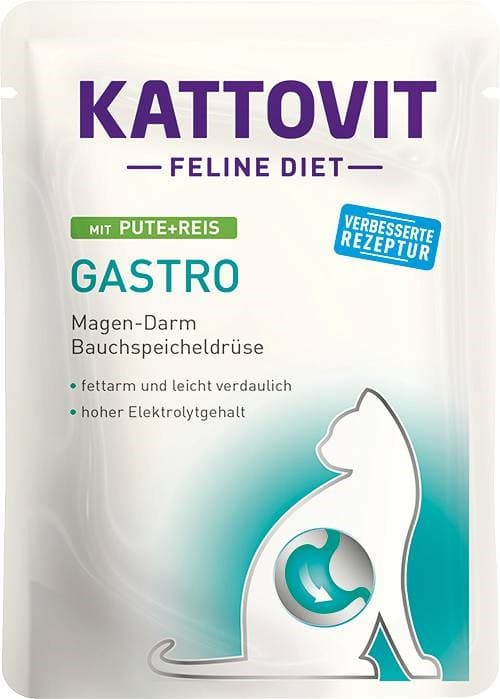 KATTOVIT Feline Diet Gastro Kalkun med ris - vådfoder til katte - 85 g