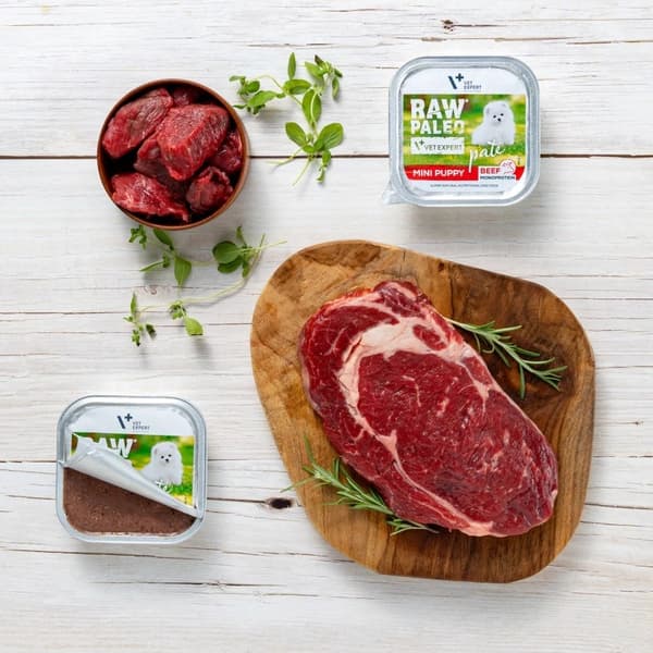 VETEXPERT Raw Paleo Paté Mini Puppy Beef - våtfoder för valpar - 150 g