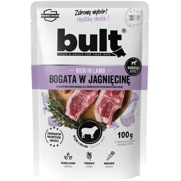 BULT Rig på lam - vådfoder til hunde - 100 g