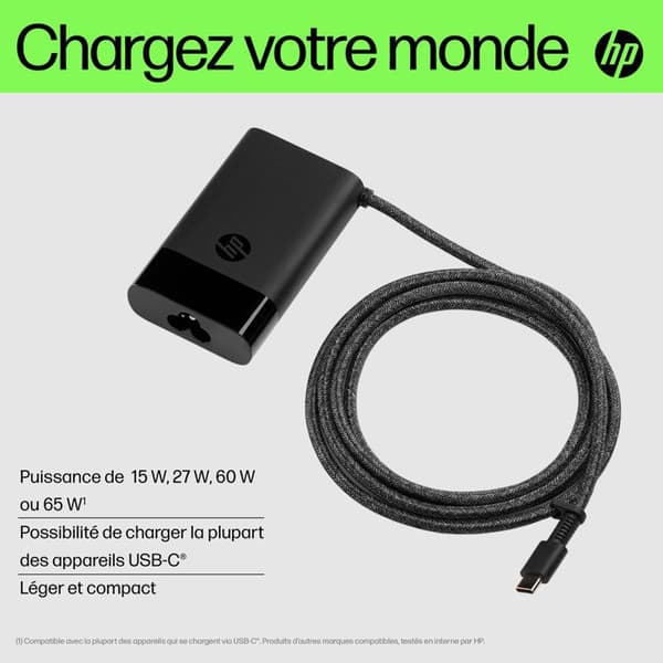 65W USB-C-laddare för bärbar dator för HP