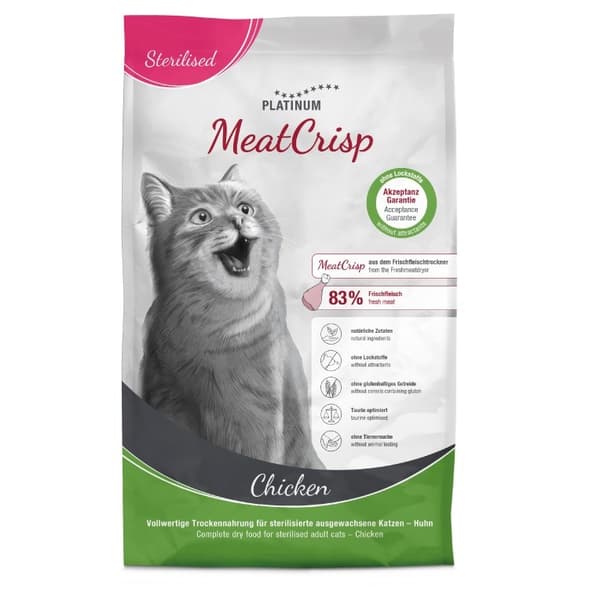 PLATINUM MeatCrisp Sterilised Chicken - tørfoder til katte - 3 kg