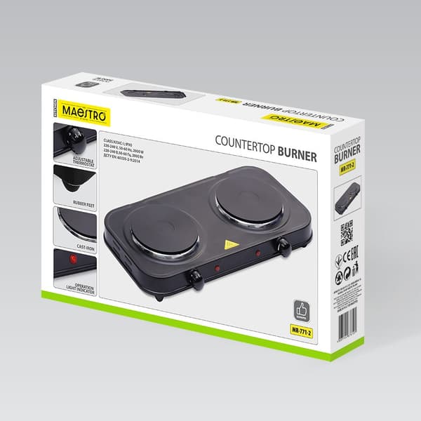 Elektrisk dubbelvärmeplatta 2000W MR-771-2 MAESTRO