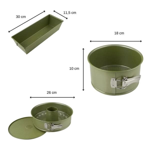 Sæt med 3 kageforme - ZENKER - Green Vision - 18 til 30 cm