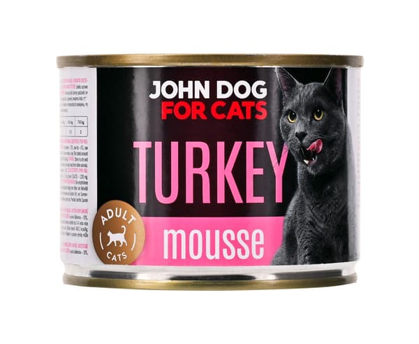 JOHN DOG För katter Mousse Kalkon - våtfoder för katter - 200 g