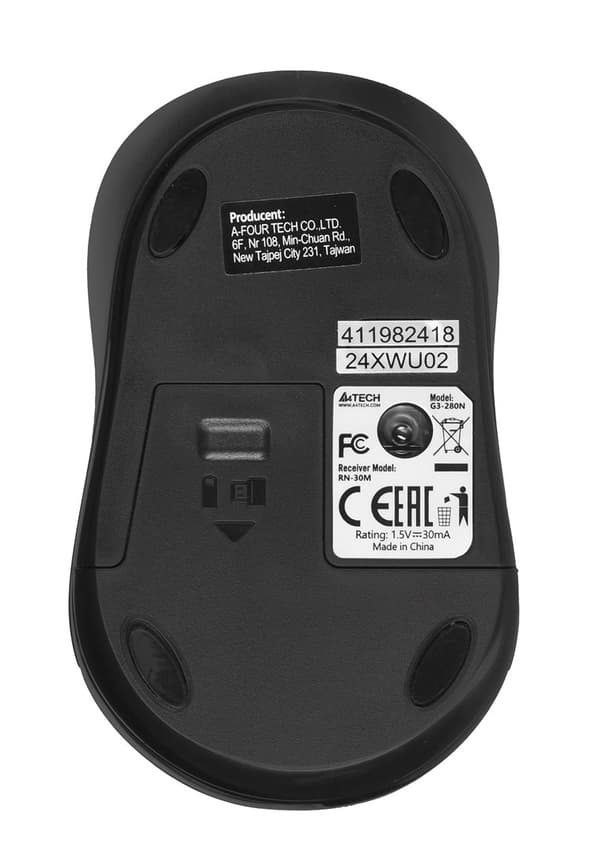 A4Tech G3-280N hiiri, molempikätinen, langaton, optinen, RF, 2000 DPI
