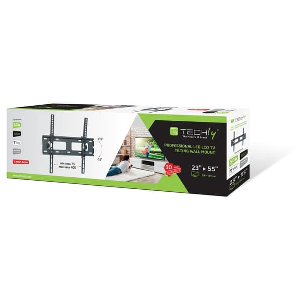 Techly 23-55" väggfäste för LED LCD-TV, lutningsbart" ICA-PLB 131M