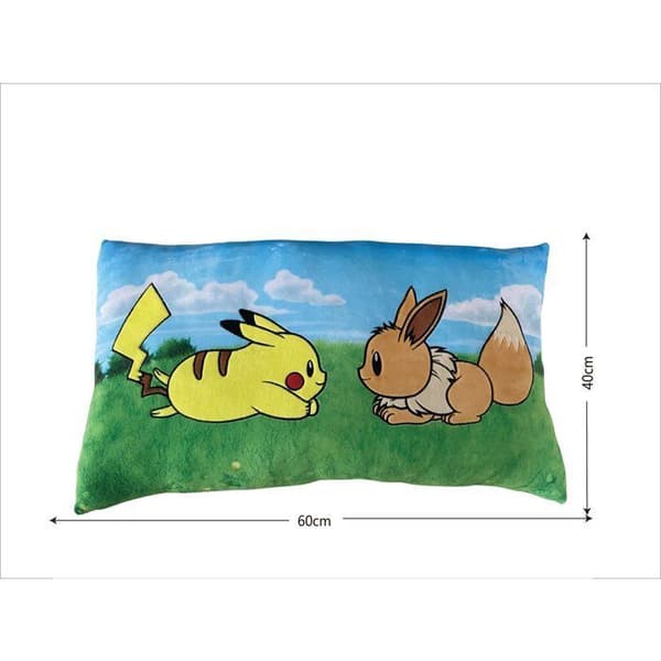 Premium Kudde - POKEMON - Pikachu & Eevee - Mikrofiber - 60 cm