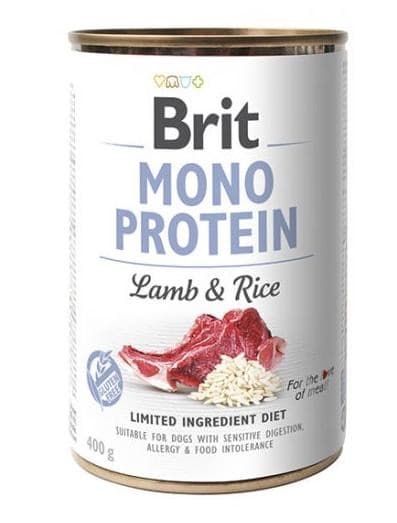 BRIT Mono Protein Lam & Ris - vådfoder til hunde - 400 g