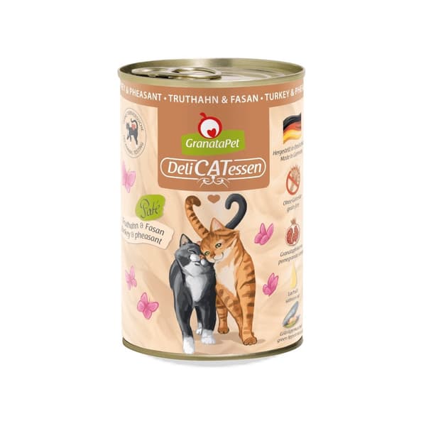 Granatapet DeliCatessen Kalkun & Fasan – vådfoder til katte 400 g
