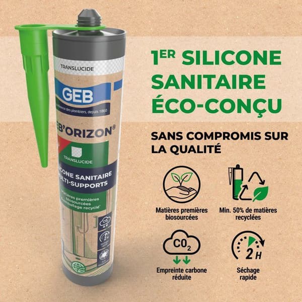 Geb'Orizon multi-support sanitetssilikone - GEB - Gennemskinnelig - 310 ml