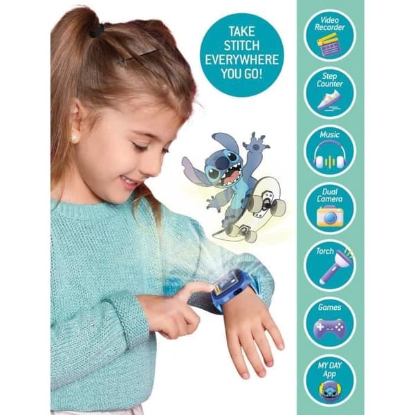 Uddannelsesur - HI TECH - STITCH - Brugerdefinerbare urskiver, 5 interaktive spil