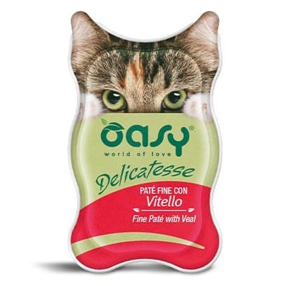 OASY Delicatesse Fine paté med kalvkött - våtfoder för katter - 85 g