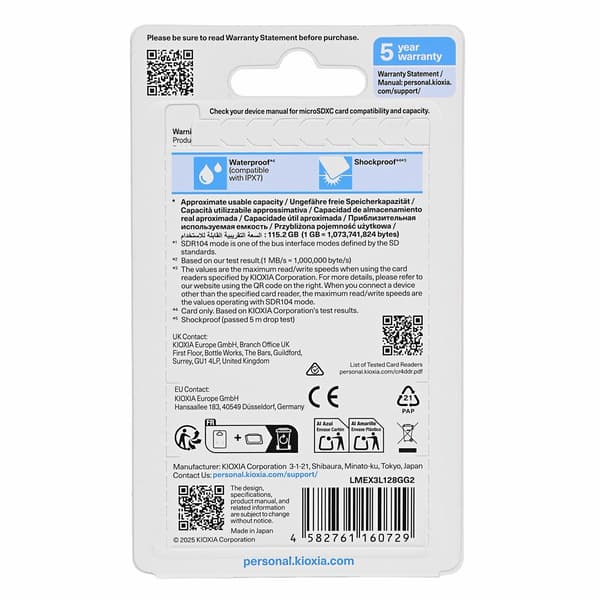 Kioxia EXCERIA G3 128 Gt MicroSDXC UHS-I Class 10