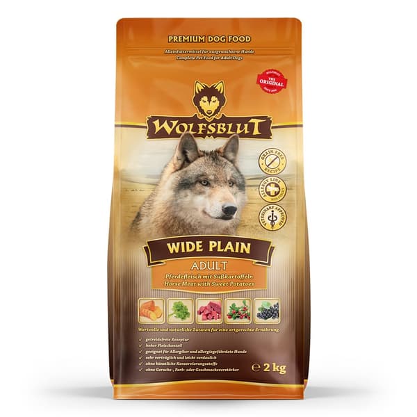 WOLFSBLUT Wide Plain Horse - tørfoder til hunde - 2 kg