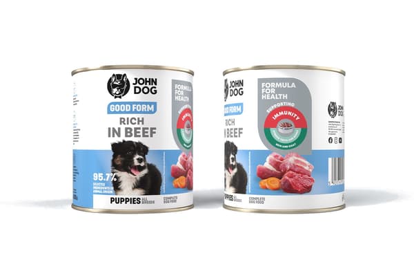 JOHN DOG Good Form Junior Rig på oksekød - vådfoder til hunde - 800 g