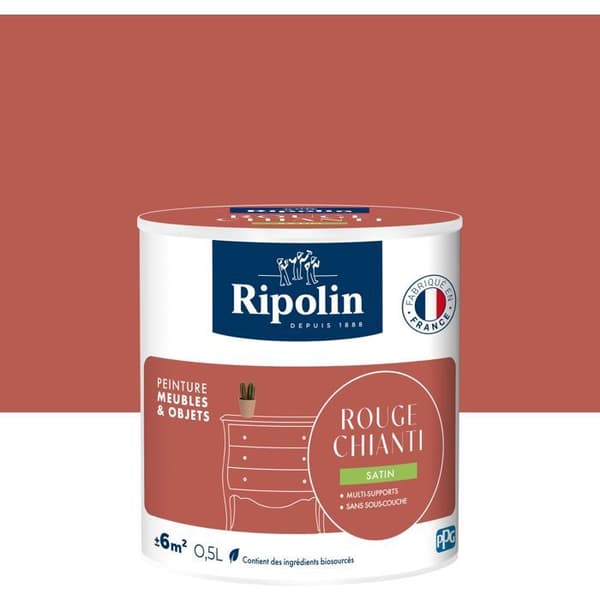 Møbel- og objektmaling - Chianti rød - Satin finish - Ripolin - 0,5L