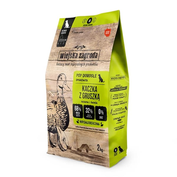 WIEJSKA ZAGRODA And med pære M - tørt hundefoder - 2 kg