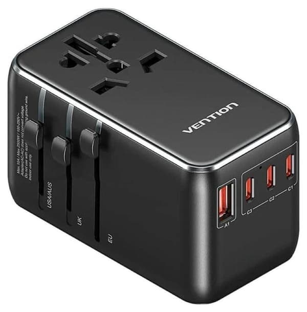 Adapter med Vention 100W laddare 1xUSB-A 3xUSB-C