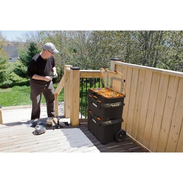 3-i-1 modulært system - WORW BY KETER - STACK N ROLL - 48 x 39 x 69,5 cm - Sort