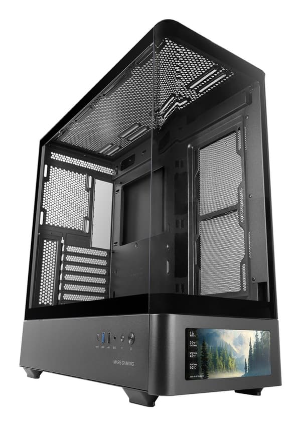 Mars Gaming MCLCDPRO computerkabinet Midi Tower Sort
