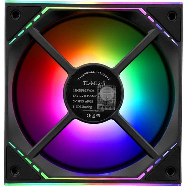 Ventilator - THERMALRIGHT TL-M12-S - 120 mm - Til PC-kabinet - Sort