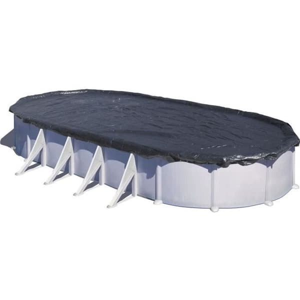 GRE vinterovertræk til oval pool 6,1 x 3,75 m - 180 g/m² - Beskyttelse mod blade og snavs