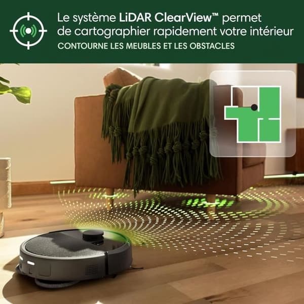 Robotstøvsuger - iRobot Roomba Plus 405 - Sort - IoT-kompatibel - Programmerbar rengøring