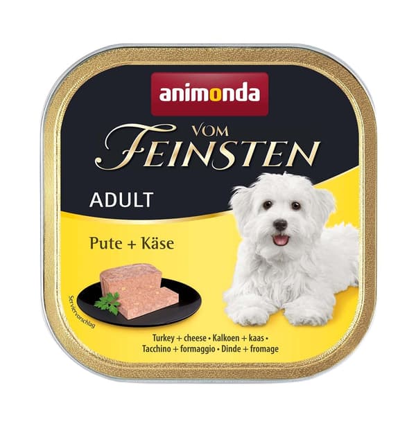 ANIMONDA Vom Feinsten Adult Kalkun med ost - vådfoder til hunde - 150 g